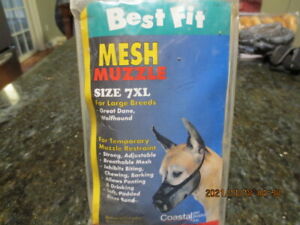 NEW Best Fit Mesh Adjustable Breathable Dog Muzzles BLACK Size 7XL 