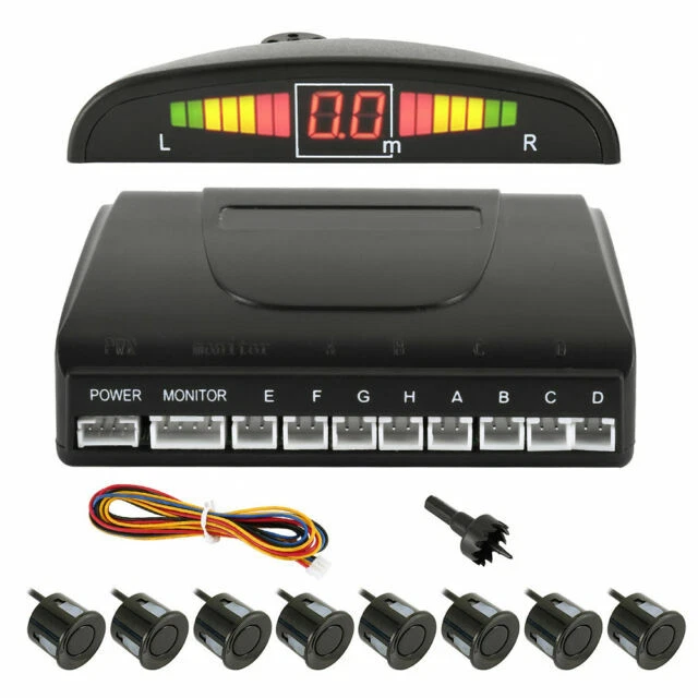 Tempo di Saldi Kit Sensori da Parcheggio con Display e Segnale Acustico 4 Pezzi - Nere