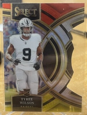 TYREE WILSON 2023 SELECT ROOKIE CARD PREMIER LEVEL RED/YELLOW DIE CUT RAIDERS 11 - Image 1 of 2