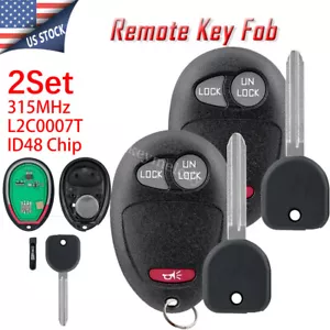 2 For 2004-2012 GMC Canyon Chevy Colorado Car Key + Remote Fob 3 Button L2C0007T - Foto 1 di 12