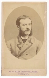 Identified Man Joe Hurd of Bowmanville H C Tait Brooklin Ontario CDV Named Photo - Imagen 1 de 2