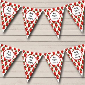 Tea Party Strawberry Personalised Wedding Venue or Reception Bunting Banner - Picture 1 of 1