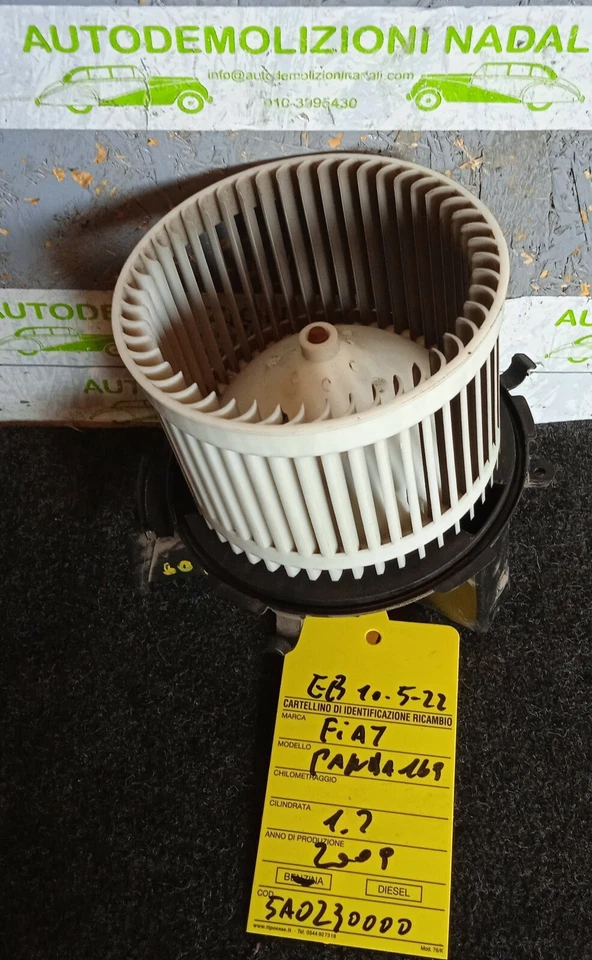 5A0230000 VENTOLA ABITACOLO RISCALDAMENTO MANUAL STUFA FIAT PANDA 1691.2 B 2009  - Immagine 1 di 3