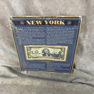 2016 2 Dollar Bill New York State Note Colorized - Picture 1 of 3