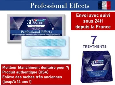 CREST 3D White blanchiment dentaire bandes dents blanches 7 sachets = 14 bandes