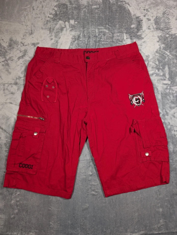 Pantalones Cortos De Colección Y2K Coogi Cargo Para Hombre Talla 43 Rojo Sueltos Diseñador Urbano Foto 1 de 4