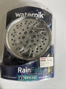Waterpik 1-Spray 6 in.  Waterfall Fixed Rain Shower Head in Chrome VFC-133 - Picture 1 of 3