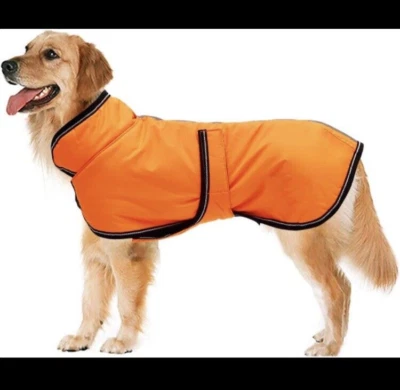 Koogal Cotton/Nylon Water-Resistant Puffer Jacket Dogs - 4XL -Orange/Black - NWT - Image 1 of 4