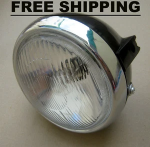 HONDA CG110 CG125 CB125 CB175 CL125 CL175 HEADLIGHT & CASE 6" - FREE SHIPPING - Picture 1 of 5