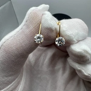 Solid 14k Gold Earrings / 1.11 Grams / 15.92mm Tall / 4.99 mm Wide - Picture 1 of 12
