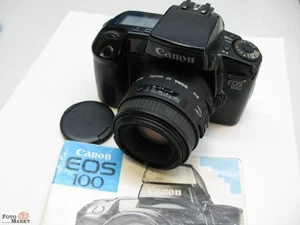 Ensemble : Canon Reflex Mirroir Appareil EOS 100 + Sigma Objectif Macro 2,8/90 - Photo 1 sur 7