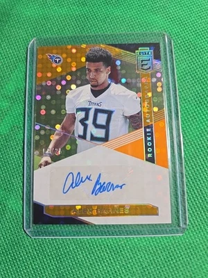 2019 Elite Rookie Auto Orange /25 AU RC #RA-AB Alex Barnes Football Card S3 - Image 1 of 2