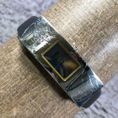 Reloj Vintage Storm Asteroid Mujer 04776 Vestido Cuero Negro Cuarzo 14mm 6 1/4" Foto 1 de 4