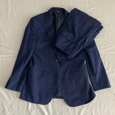 Bonobos 2 Piece Suit Men’s 36S 36 Short Blue Slim Fit Wool Stretch Check 28x28 - Image 1 of 4