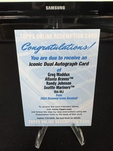 2024 Diamond Icons #IDA-MJ Greg Maddux & Randy Johnson Doble Automático/25 REDENCIÓN - Imagen 1 de 2