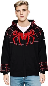 Spiderman Cremallera Sudadera con Capucha Máscara Facial Adultos Disfraz Jersey Web Superhéroe Halloween - Imagen 1 de 7