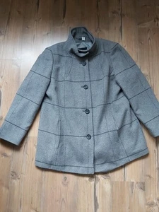 Fuchs Schmitt KurzMantel, Damenjacke, Wollgemisch, grau kariert, Gr. 48 - Bild 1 von 6