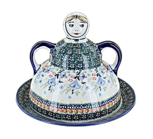 Blue Rose Polish Pottery Periwinkle Cheese Lady - Picture 1 of 1