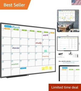Elegant 48x36 Inch Dry Erase Whiteboard Calendar - Magnetic Wall Mount - Picture 1 of 9