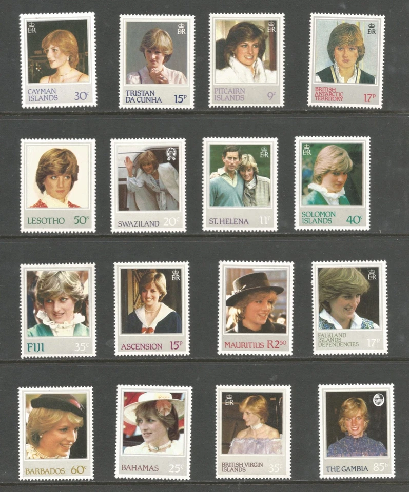 Commonwealth 1982 Princess Diana 21st Birthday Omnibus, MNH low values selection - Image 1 of 1