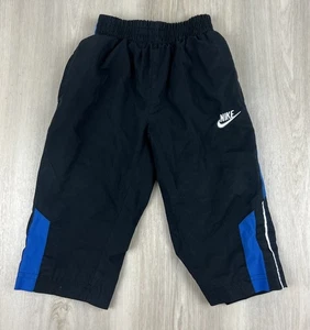 Nike 12 Month Old Athletic Black Track Pants Mesh Lined Silver Tag Sporty Y2K - Picture 1 of 4