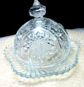 Butter Dish and Cover Indiana Glass Oval Star Child’s Toy (1910) - Picture 1 of 6