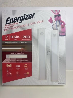 Energizer Rechargeable 200 Lumens Light Bar, Motion-Sensing, Ultra-Thin, 2 Pack - Image 1 of 2