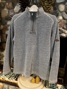 ORVIS HERREN Fleece gefüttert Viertel 1/4 Reißverschluss Pullover Sweater grau & schwarz GR. LG EUC - Bild 1 von 21