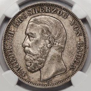 1900 G GERMANY Baden Five 5 Mark Silver Coin NGC XF40 KM #268 Friedrich I XF+ - Picture 1 of 4