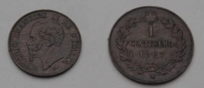 Italy----1 centesimo--1867-M coin....AU-UNC brown color--A - Image 1 of 3
