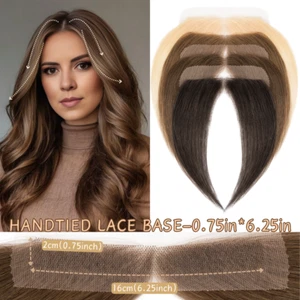 Full Lace Cover-up Front Hairline Hairpiece Remy Human Hair Patch Topper Toupee - Picture 1 of 41