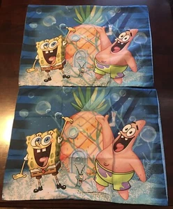 SpongeBob SquarePants Pillowcases Standard Size Lot Of 2 NEW - Picture 1 of 4