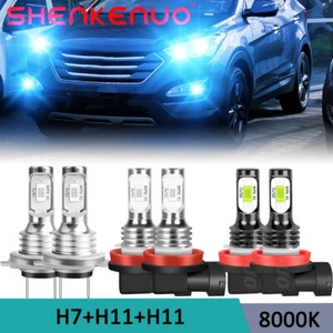 For Hyundai Santa Fe Sport 2013-2016 LED Headlight+Fog Light Upgrand Bulbs Kit - Picture 1 of 12