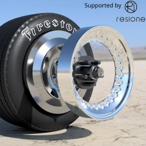 Centerline Muscle Car Resin bedruckte Felgen und Reifenbausatz im Maßstab 1:25-1:24 - Bild 1 von 2