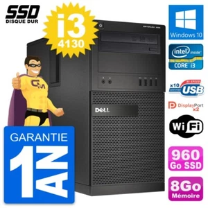 PC Tour Dell OptiPlex XE2 Intel Core i3-4130 RAM 8Go SSD 960Go Windows 10 Wifi - Imagen 1 de 8
