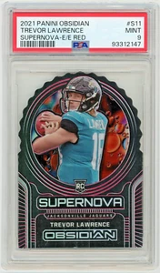 TREVOR LAWRENCE 2021 Panini Obsidian Supernova Electric Etch RED Rc #5/5 PSA 9 - Picture 1 of 2