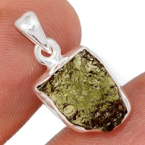 Natural Genuine Czech Moldavite 925 Sterling Silver Pendants Jewelry CP74918 - Picture 1 of 1