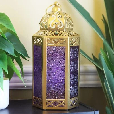 Metal Moroccan Decorative Candle Lantern Holders For Hanging Or Table Indoor Hom - Image 1 of 4