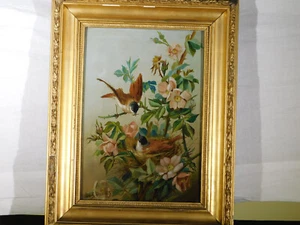William Greensmith Listed Artist Original c19th C Oil on Canvas Birds in Season - Picture 1 of 17