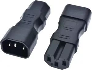 C14 to C15 Power Adapter IEC 320 C14 Male to C15 Kettle Plug Female Power Ada... - Picture 1 of 12