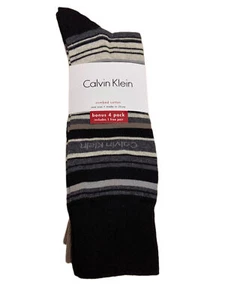 Calvin Klein Men's 4 Pair Multicolor Mid Calf Combed Cotton Socks Sz 7-12 NWT - Picture 1 of 3
