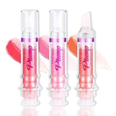 Lip Plumper Gloss 3 Colors Set,Natural Lip Plumping Oil and Lip Care Serum Enhan - Image 1 of 4