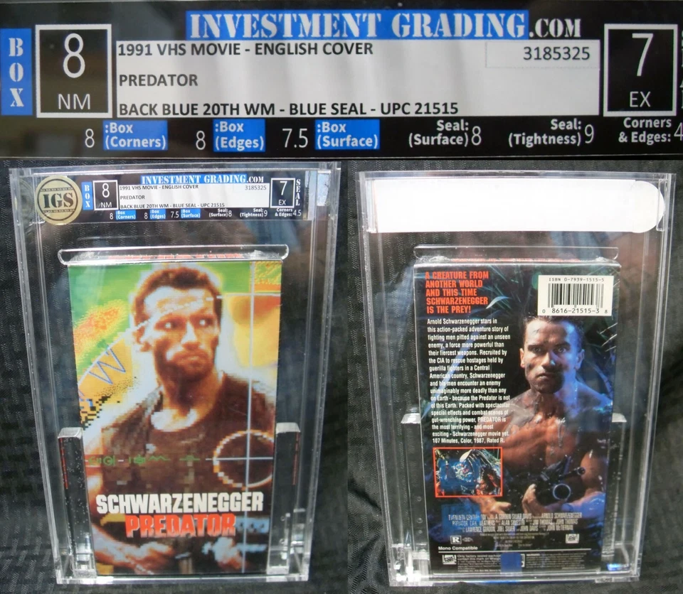 IGS 8/7 Predator 1991 1987 VHS Movie English Cover Back Blue Seal Blue MBS 036 - Image 1 of 1