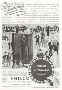 1937 Philco Radio: New Years, Automatic Tuning Vintage Print Ad - Picture 1 of 1