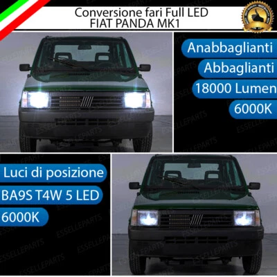 CONVERSIONE FARI A LED R2 H5 FIAT PANDA 141 MK1 6000K BIANCO GHIACCIO LED CANBUS - Immagine 1 di 4