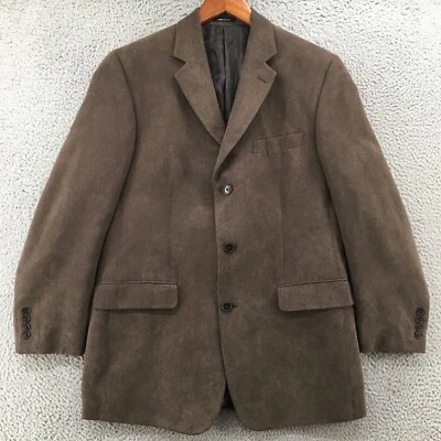 Chaqueta Blazer Calvin Klein Para Hombre 4 Marrón Tres Botones Muesca Solapa Bolsillos Formal Foto 1 de 4