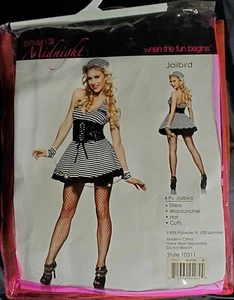 Seven 'til Midnight Jailbird Sexy Inmate Adult Halloween Costume Medium - Picture 1 of 1