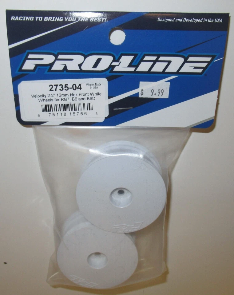 Pro-Line Velocity 2.2" 12mm Hex Front White Wheels for RB7, B6, & B6D #2735-04 - Image 1 of 1