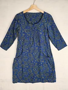Seasalt Fine Cord Needlecord Wagtail Dress Navy, Leaves, Lined With Pockets UK8 - Picture 1 of 11