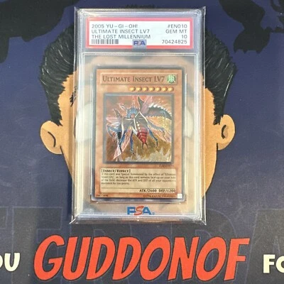 💎PSA 10 GEM 完好 2005 年 YU-GI-Oh! Lost Millennium ULTIMATE INSECT LV7 EN010 — 第 1/3 张图片